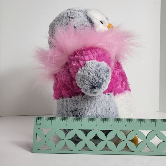Aurora Plush Penguin Pom Pom Jewel Stuffed Animal Pink Winter Coat 2017 - Picture 10 of 16